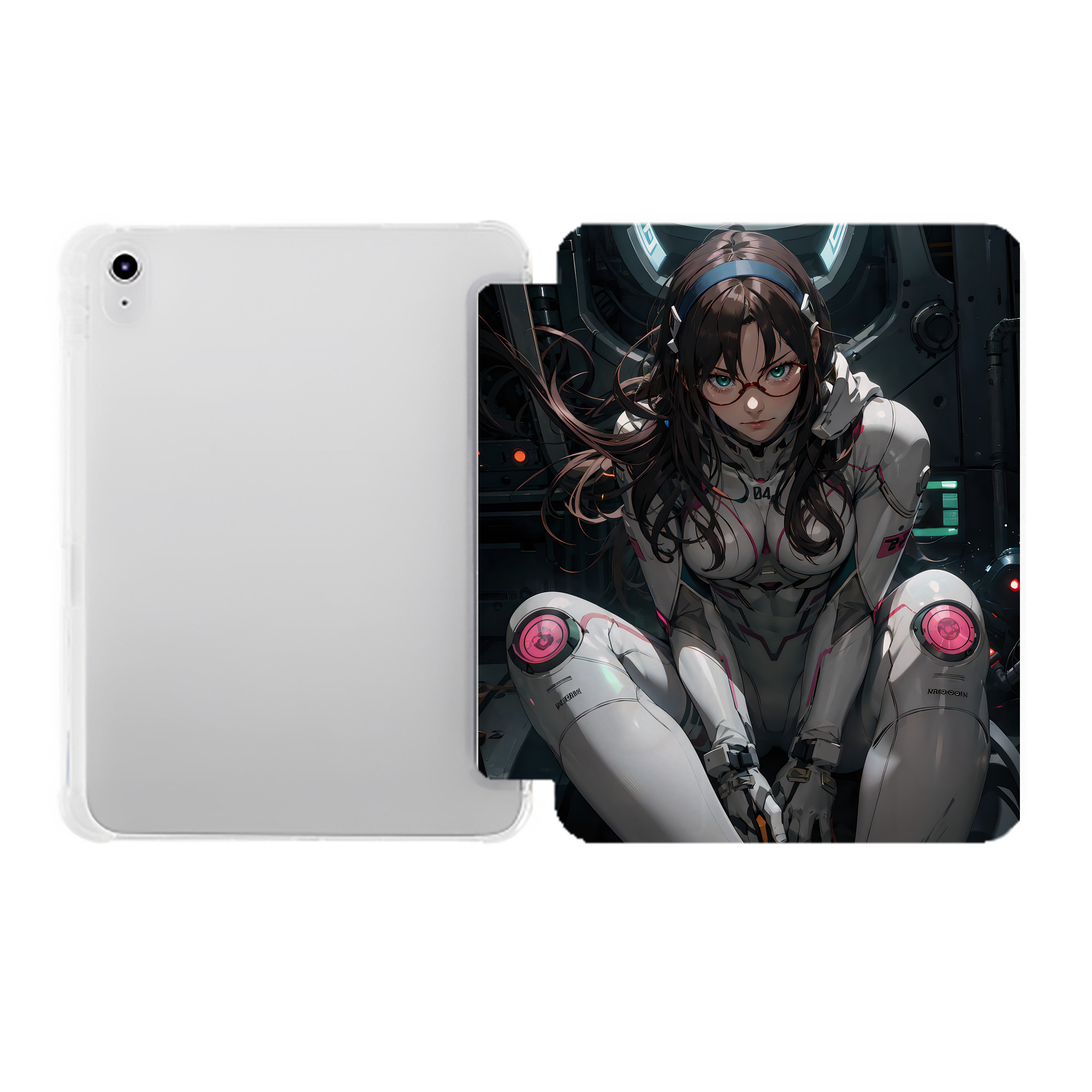 （画像用） EVA 新世紀エヴァンゲリオン IPad ケース ペン収納付き 三つ折りスタンド PUレザー×シリコン 対応機種9.5/10.5/10.9インチ